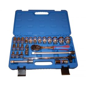   dugókulcs klt. 1/2" 8-32 24r. 4528MRST kézi 6sz. műa.kofferben